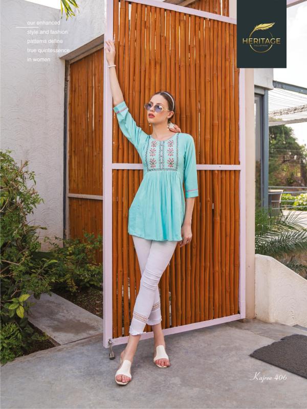 Hearitage New Kajree Vol 4 Rayon Designer Kurti Collection